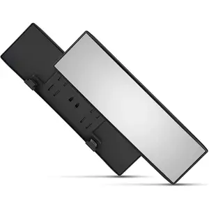 Universal 12 Inch Interior Clip On Panoramic Rearview Mirror, Anti Glare, Clear Tint, Wide Angle Mirror, Car Mirror, Extended Rear View Mirror for Car, Rear View Mirror Accessory