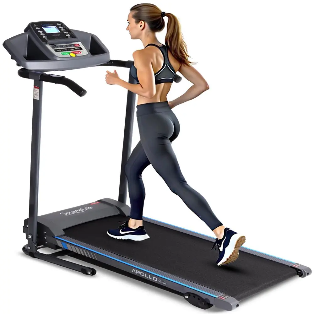 Electric Folding Treadmill with Bluetooth Sync | Compact Design with Adjustable Speed Settings FitShow App -  Manual Incline, LCD Display, Compact Home Fitness Machine