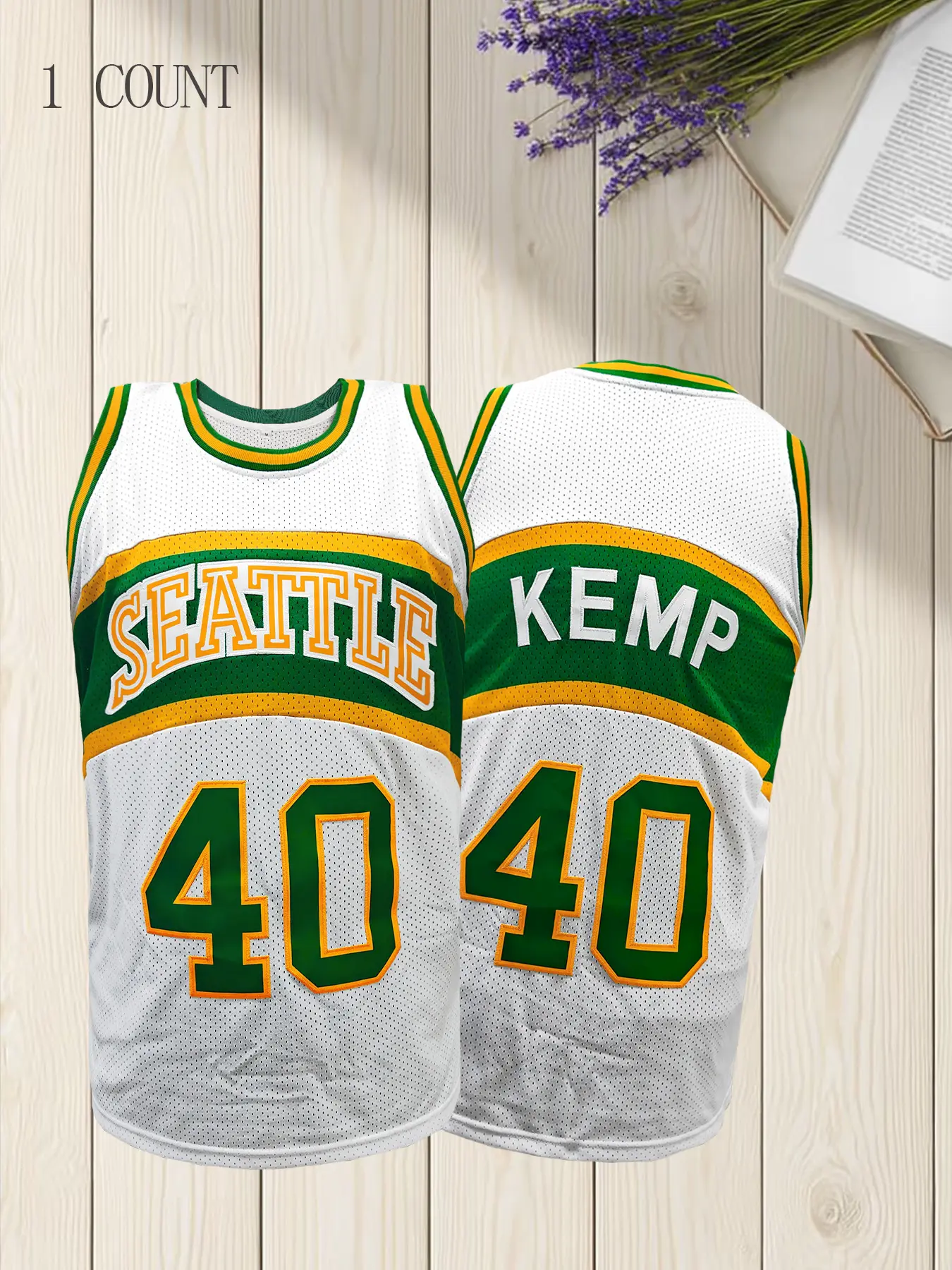 Men's #40 Stitched Basketball Jersey - Loose Fit Breathable Sportswear, Athletic Active Tops, with Seattle Lettering & Number 40, Casual & Game Day Shirt for Outdoor Sports, Streetwear, Parties, Embroidery Jersey, Embroidered Jerseys