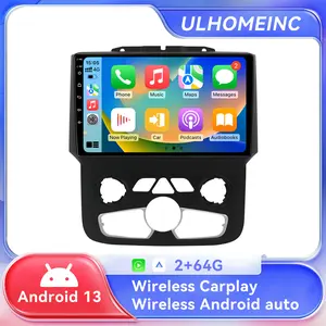 Android 13 Car Stereo for Dodge Ram 2013 2014 2015 2016 2017 2018 1500 2500 3500 Automatic AC, 9 inch Touch Screen Radio with Wireless CarPlay Android Auto Bluetooth GPS Navigation