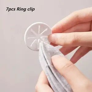 7 Packs Colorful Plastic Socks Rack Rings, Laundry Socks Organizing Box, Lock Clips for Men and Women, Clothespin
