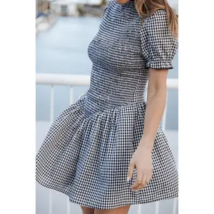 Celine Mini Dress - Black Gingham