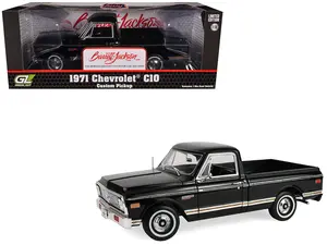 1971 Chevrolet C-10 Custom Pickup Truck Black "Barrett-Jackson - Scottsdale 2024" 1/18 Diecast Model Car by Highway 61