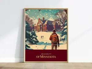 University Of Minnesota Campus Wall Art, Gopher Pride Poster, College Decor For Students and Alumni, Minneapolis Travel-Inspired Art Print