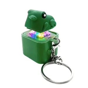 USB Rechargeable Keychain Stress Relief Toy, Colorful Lights, Fun and Portable, Keyboard Sensory Anxiety Reliever,  Frog Ribbit Sound