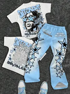 SAMPLEI 2pcs/Set Teenager Boys Casual Classic Star Print