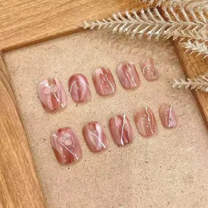 Y101 Pure manual light therapy  nail explosion collection  piece gradual powder white strip simple wholesale finished product  nail patch removable