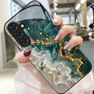 Phone Case - Marble Pattern Embellished Print Phone Case for Samsung Galaxy S26 S25 S24 S23 S22Pro S21 S20 Fe Plus Ultra Pro A56 A55 A54 A53 A52 A51 A36 A35 A34 A32 A26 A25 A24 A23 A16 A15 A14 A06 A05 A03s Anti-Drop Tempered Glass