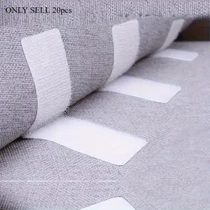 20PCS Heavy Duty Hook & Loop Tape Strips - Strong Hold, Easy Peel & Stick Fastening Solution for Home, Office - Reusable, No-Holes Mounting, 10cmx2cm, Durable & Time-Saving