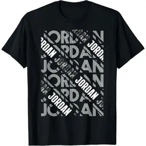 Unique Black T-Shirt Featuring Prominent Jordan Graphic Artwork