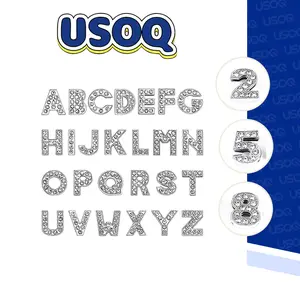 USOQ Shoe Charms A-Z 0-9 10mm Letter Sandal Charms boot accessory shoe decoration Footwear Bedroom