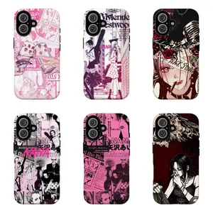 FL-Naaana Pink Collage Phone Case,Y2K Gothic Anime Protective Cover For iPhone 11 12 13 14 15 16 17 Air Pro Max for Samsung S26 S25 S24 S23 S22 S21 Case,Gift for her/him/fans