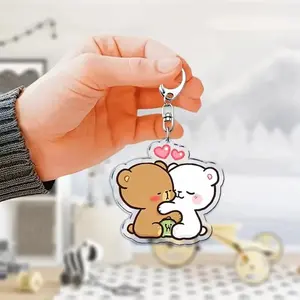 2D Anime Characters Cartoon Bears Cute Cloth Acrylic Keychains Animal Keychains Desktop Ornaments Exquisite Gifts for Anyone