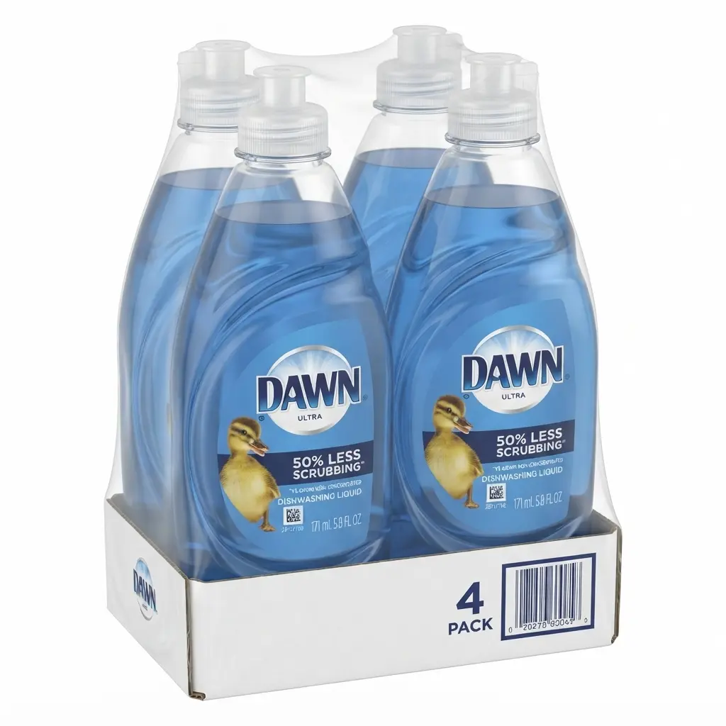 4 Pack Dawn Ultra Liquid Dish Soap, Dishwashing Liquid, Grease Removal, 5.8oz each