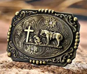 Bronze praying cowboy buckle 1790BNZ Bronze praying cowboy buckle 1790BNZ