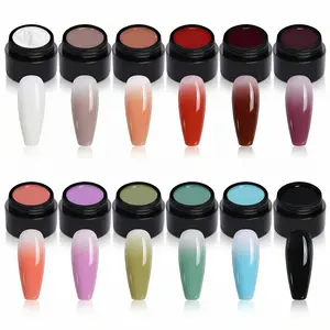Osnailmall Nail Art Patting Glue Gel Polish 12 Colors UV LED Gel Varnish for Gradient Slap Nail Art, Soak off Pat Painting Gel