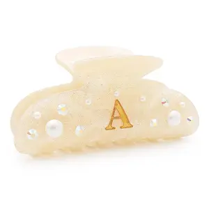 Gifts for Women - Cute Claw Clip, Birthday , Claw Clips, Fashion Accessories, Glitter Hair Clips,  Hair Claw Clips, Personalized Gifts for Women, Rhinestone Hair Clips- Letter A