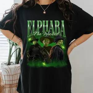 100% Cotton Unisex Elphaba Wicked Retro Tee - Relaxed Fit, Musical Theatre Fan Shirt