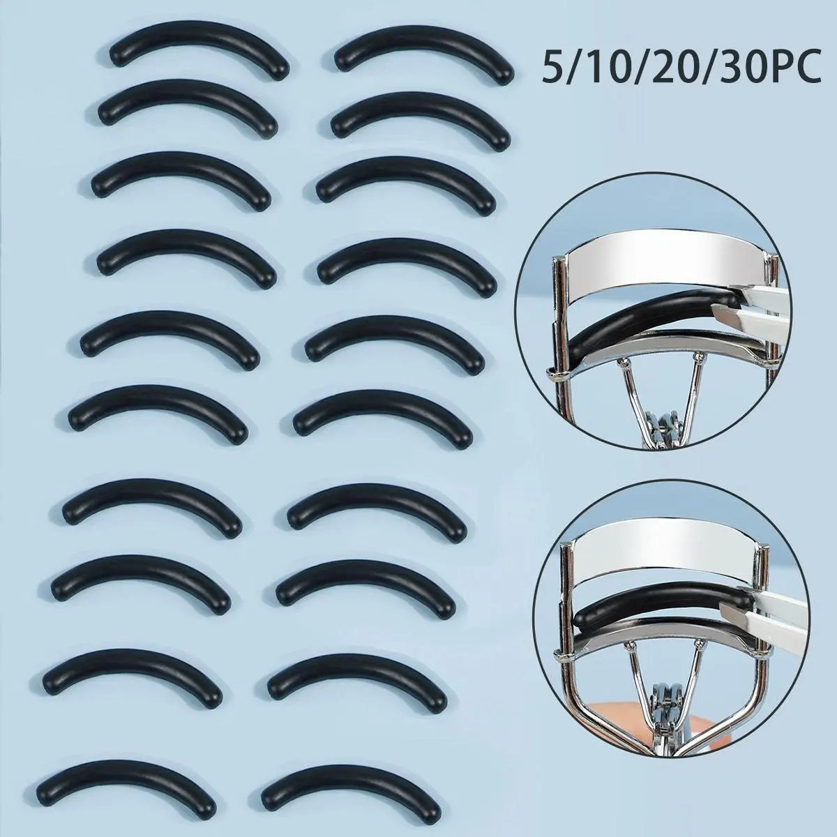 5/10/20/30pc Eyelash Curler Replacement Rubber Strips, Elastic Silicone Pads, Eyelash Curlers Pad, Professional Lash Extension Accessories, Makeup Beauty Tools, Cosmetics, Curling, Curl Lashes