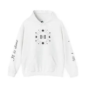 Angel Number 11:11 Spirituality Hoodie, Make a Wish Sweatshirt, Unisex Hooded Sweatshirt, Law of Attraction Clothing, Manifestation Apparel Cotton Menswear