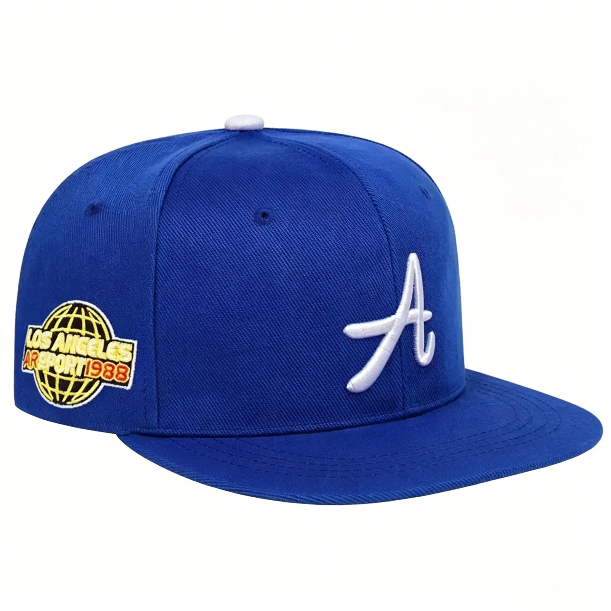 Royal Blue 1988 Los Angeles Embroidered Snapback Cap - Retro Streetwise Letter A Baseball Hat, Aesthetic Skateboard Sun Protection Hat for Teens
