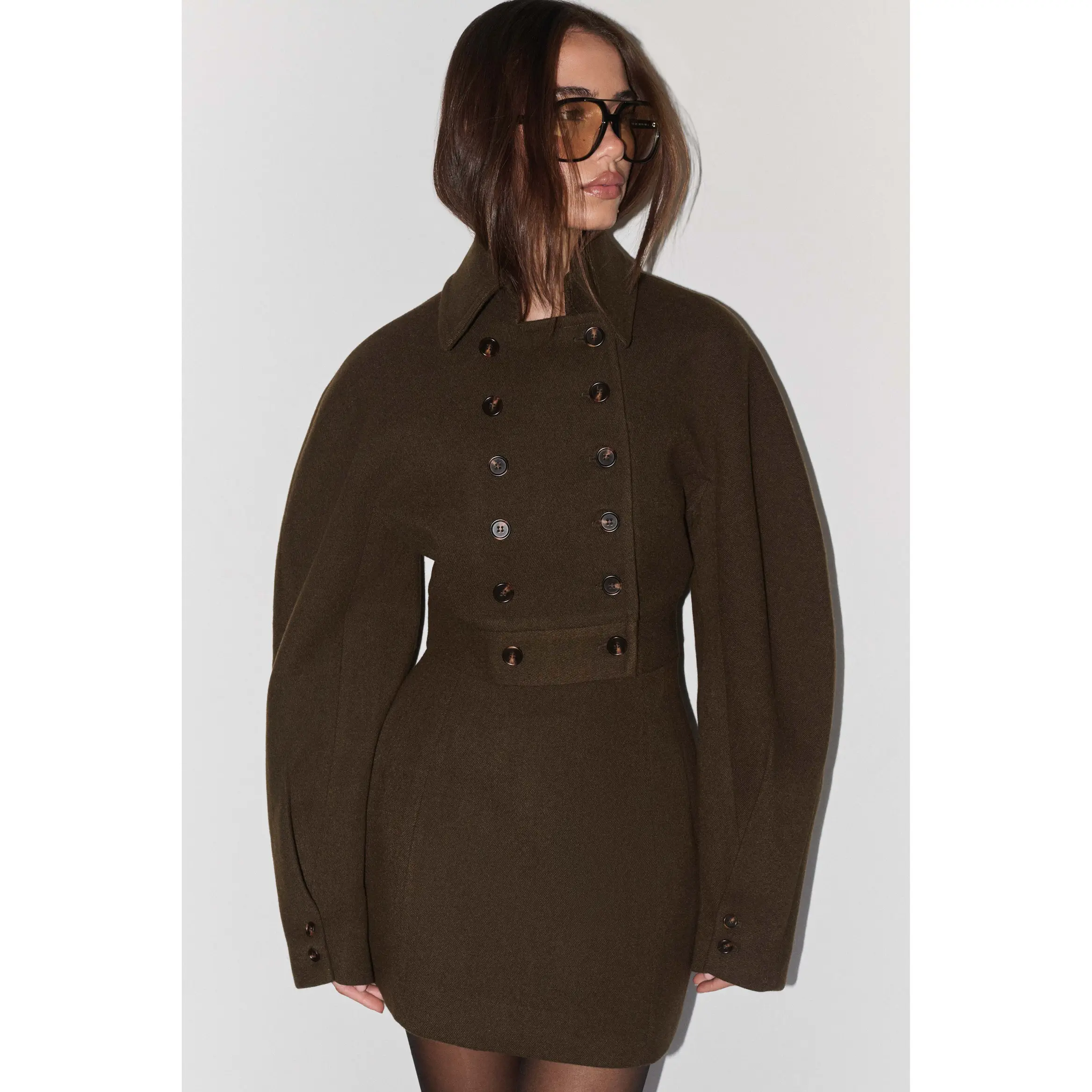 Jemima Cropped Jacket - Chocolate