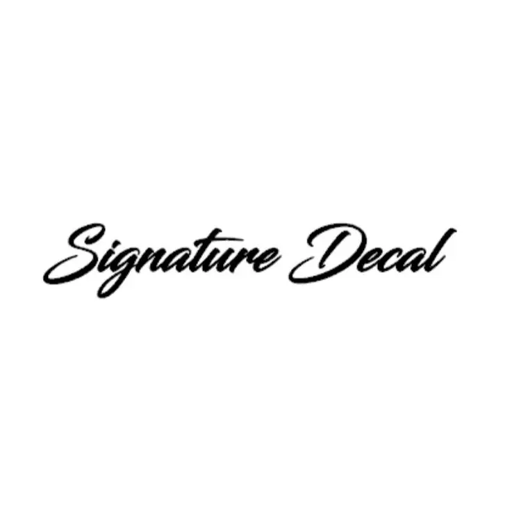 Custom Signature Decal (Put Name In Notes!!) - Handmade in the US with Weather Resistant Vinyl & Adhesive Backing for Easy Installation