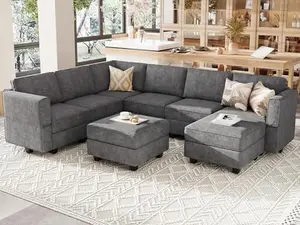 Belffin Oversized Modular Sectional Sofa U Shaped Couch Set with Storage Seat Convertible Large Couch U Shape Set