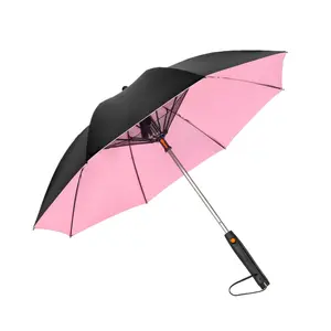 3-In-1 Sun Umbrella with Fan Misting Portable Fan Cooling Umbrella Summer Cooler for Outdoor Beach Outdoor Spray Fan Umbrella NONE