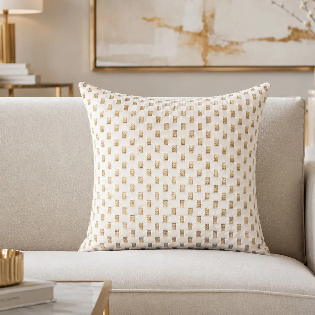 Verona Ivory Gold Pillow