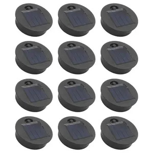 12 Pack Replacement Solar Light Parts Solar Light Replacement Tops Waterproof LED Solar Panel Lantern Lid Light Outdoor
