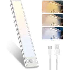 LED Under Cabinet Lighting USB Rechargeable, Motion Sensor Light Indoor Battery Operated, Wireless Magnetic Closets Lights for Wardrobe Stair Kitchen Pantry-23cm