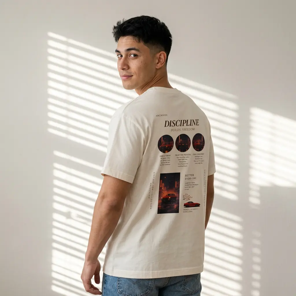 Discipline Builds Freedom Oversized Graphic Tee | Vintage Back Print T-Shirt