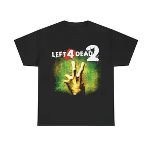 Left 4 Dead 2 Graphic Tee 100% Cotton Classic Grunge Opium Style Retro Hiphop Streetwear T-shirt