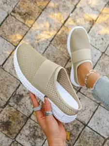 Women's Casual Walking Slippers, Home Walking Shoes, Anti-Slip Soft Fleece Lining, Comfortable Indoor Outdoor Use, Non Slip Slippers