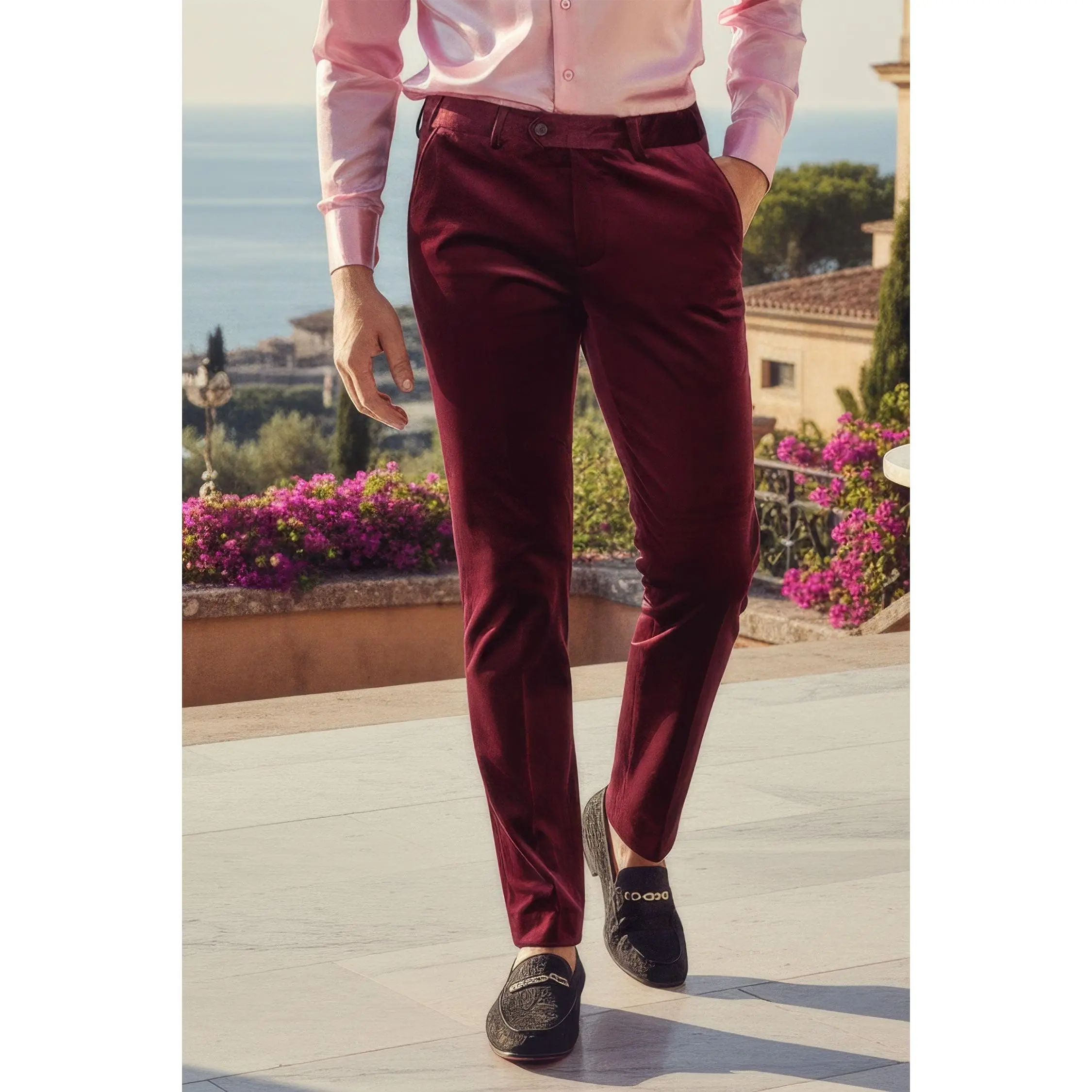 Pelotage Trend Velvet Slim Fit Dress Pants