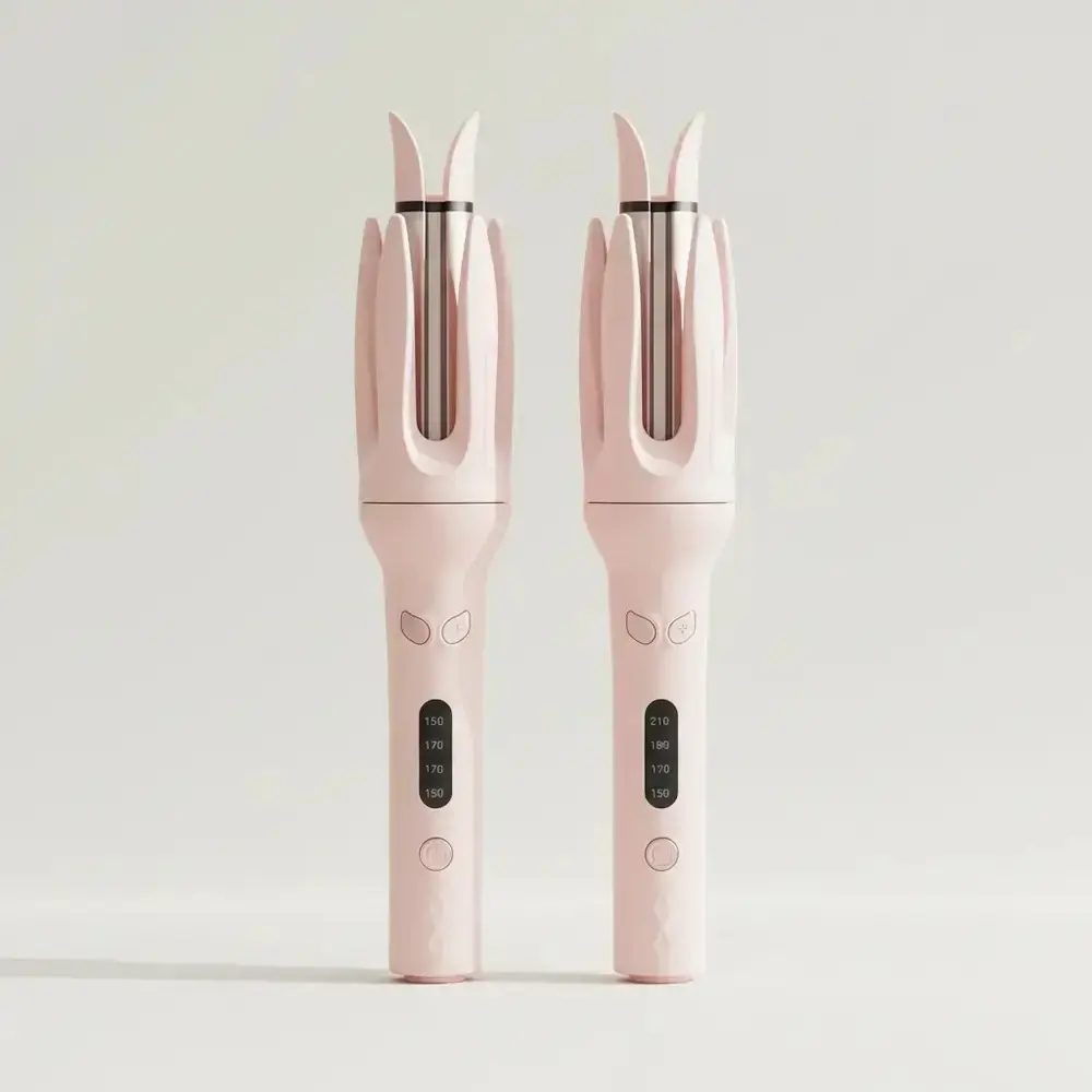 Automatic Hair Curling Iron Bundle, 2pcs 28mm Ceramic Curlers with 4 Temperature Modes, US Plug, Negative Ion Hair Styling Tools for Women, Auto Curling Wand, Ceramic Curling Irons, Curling Iron Set