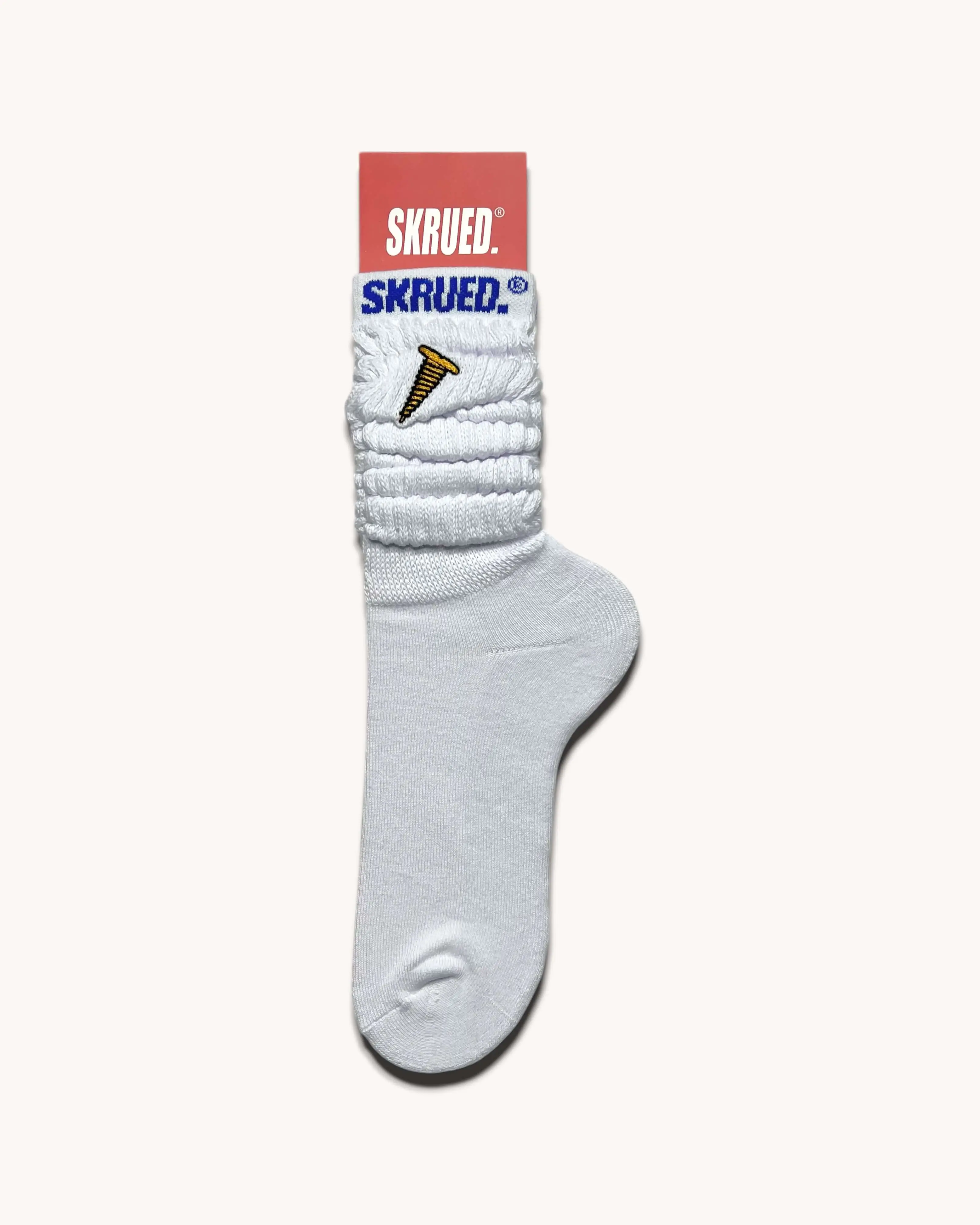 Inspire Logo Slouch Socks - White/Blue