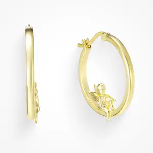 EVRY JEWELS Gold or Silver Plated Women's Hypoallergenic Guardian Angel Earrings