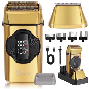 Men's Electric Shaver & Trimmer Set, Adjustable Speed, Floating Blade System, Waterproof Design, Base Included, Hatteker Brand