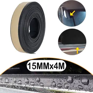 13FT/4M Car Windshield Seal Strip Trim Rubber Weather Sealing Strip For Car Front Rear Windshield/Sunroof/Sliding Doors/Windows Car Exterior Accessories