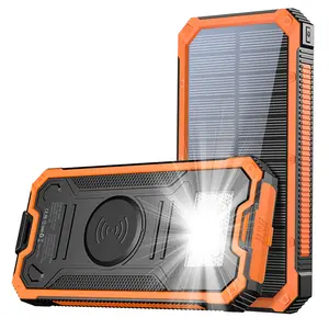 20000mAh Solar Charger Power Bank, Portable Charger with Flashlight, Built-in Solar Panel and Bright Flashlight, Suitable for Outdoor Camping Party Sports, Halloween Gifts Travel Gadgets Durability magnetic power bank