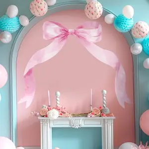 Large Bow Decorative Wall Sticker, Perfect for Living Room Bedroom Bathroom Background Decor, Easy Peel and Stick, Watercolor Butterfly Decal