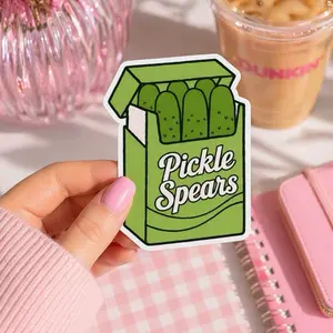 Obsessed with Pickles Sticker | Funny Pickle Pack Design | Retro Food Humor | Trendy Aesthetic Decal
