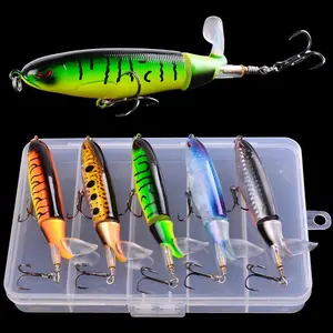 Spiral Propeller Design Fishing Lure, 5 Counts/box Artificial Fishing Bait with Hook, Fishing Accessories for Outdoor