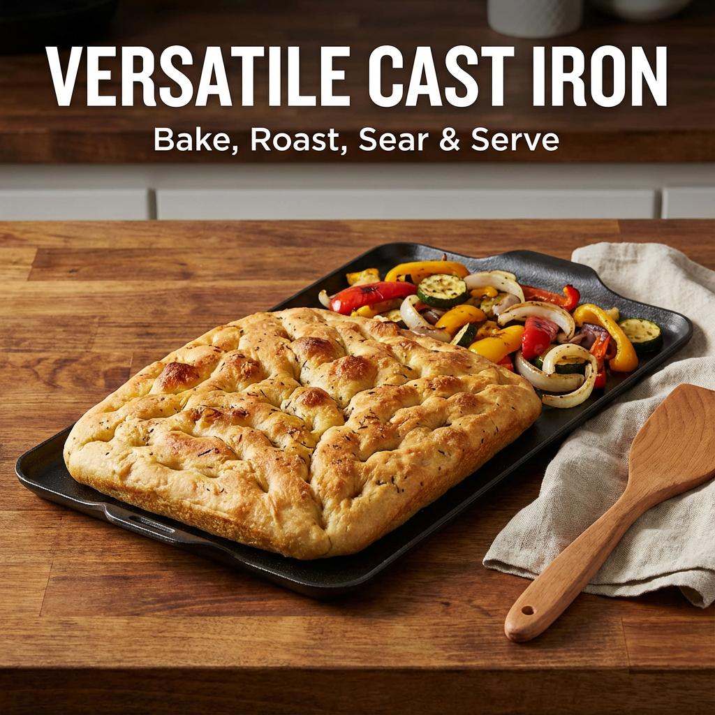The AORAN ceramic baking pan is made from food-grade materials, is Teflon-free, and is dishwasher-safe; it is perfect for roasting bacon, chicken wings, steak, ham, sandwich bread, and toast, making it an ideal choice for family gatherings.