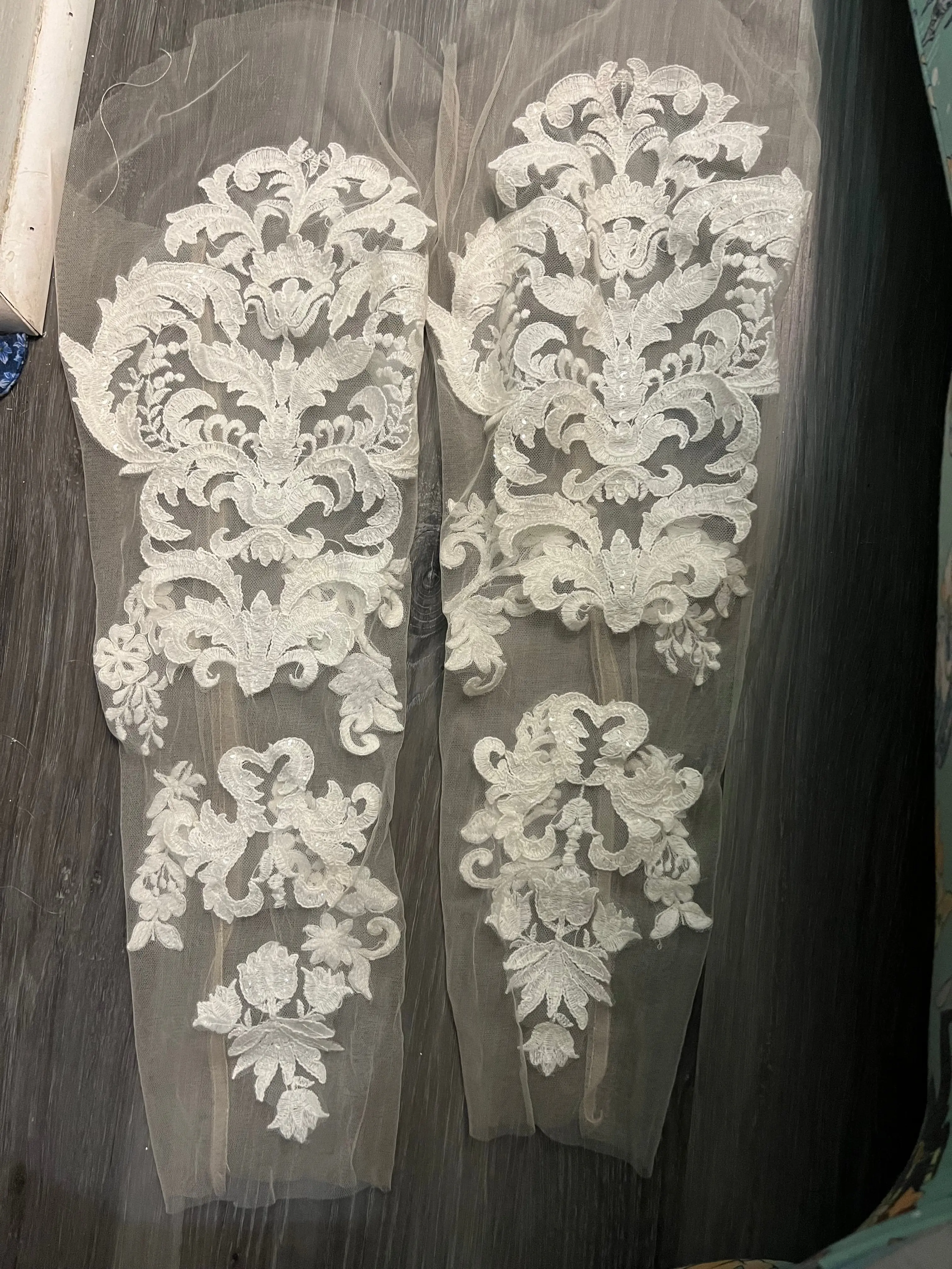 Custom Nude Lace Wedding Dress Sleeves