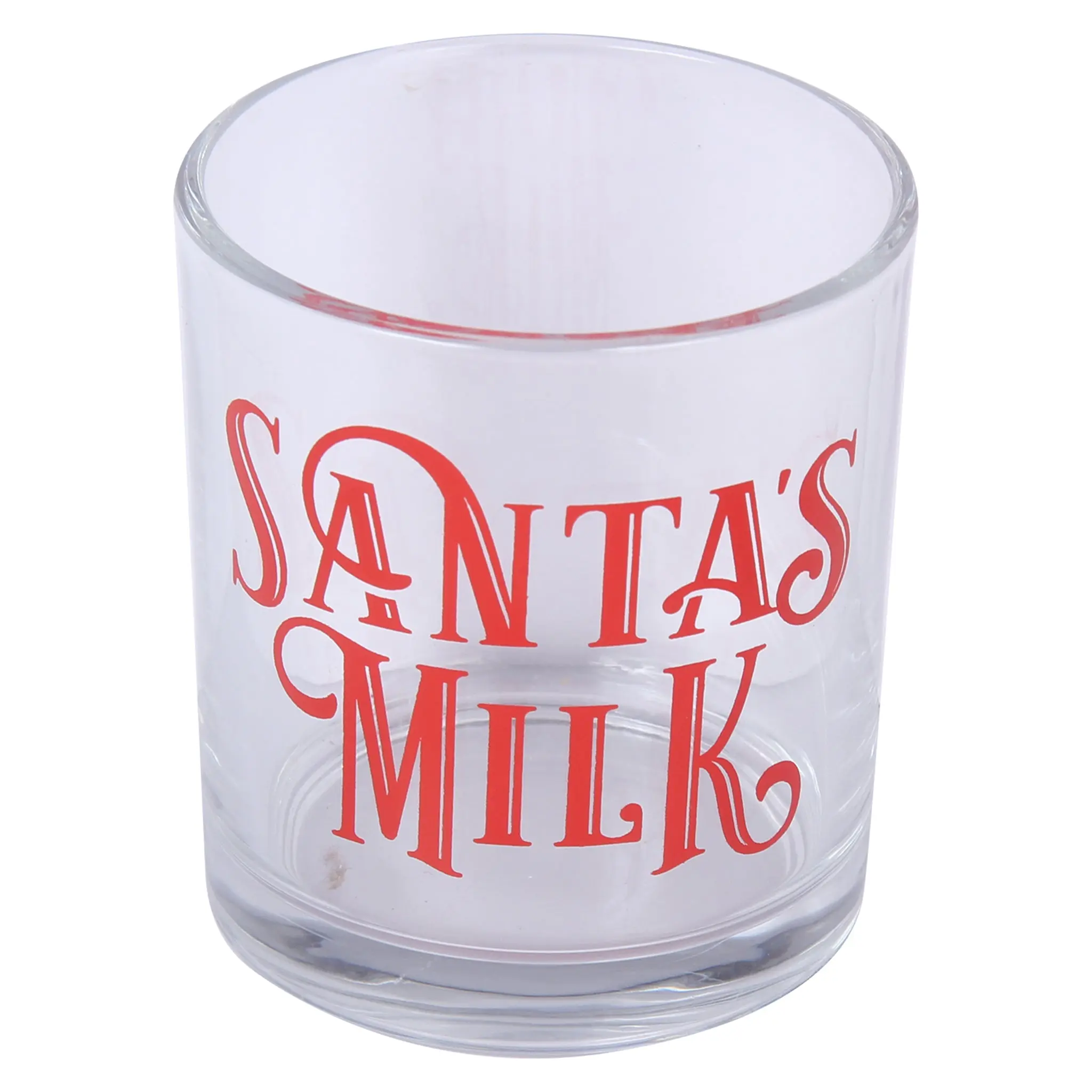Santa's Milk Christmas Rocks Glass