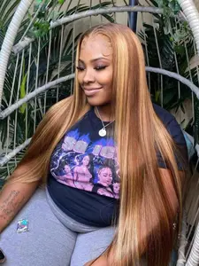 [Year-end Sale] 4x4 HD Lace Glueless Wig P4/27 Human Hair Wig Party Ready Style Glueless HD Wigs Glue-Free Pre-Cut Lace for Everyday Use, Suitable for Women & Girls Daily Use Christmas Sale