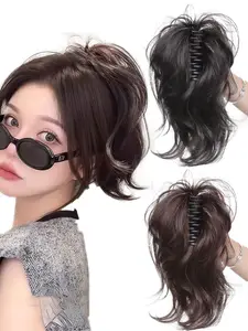 1 Piece 12 Inch Ponytail Hair Extensions, Soft Wave Ponytail Clips, Synthetic Clip Hairpiece, Natural Short Hair, Party Wedding Daily Use
